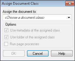Assign Document Class dialog box